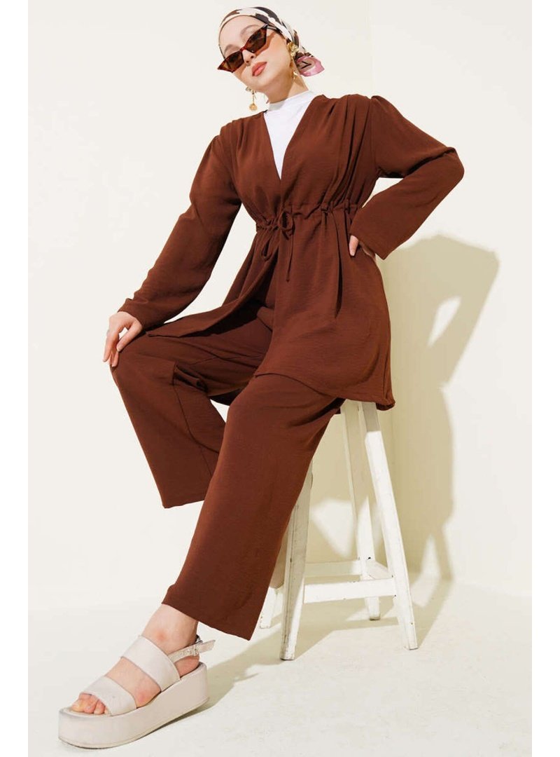 Volt Clothing Kahverengi Bel Tünelli Ayrobin İkili Takım