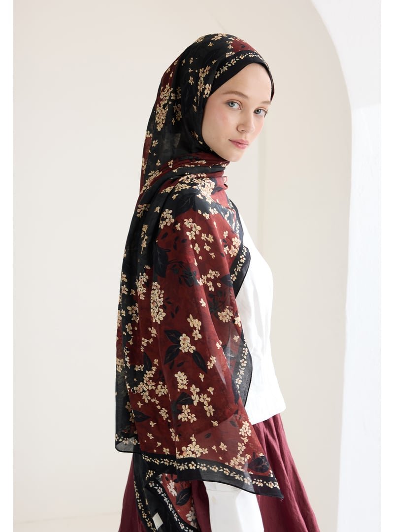 FRESHSCARFS Füme Tıny Plumerıa Floş Viskon Şal