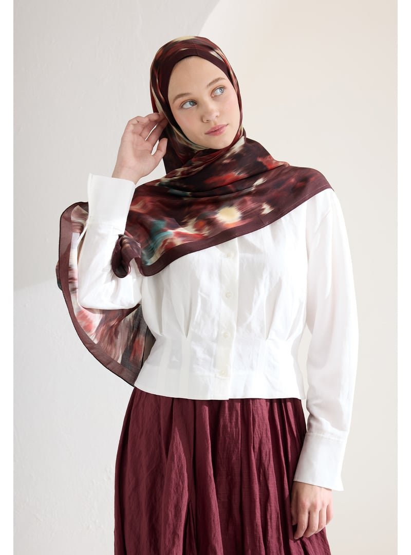 FRESHSCARFS Bordo Sweet Peony Floş Viskon Şal Koyu