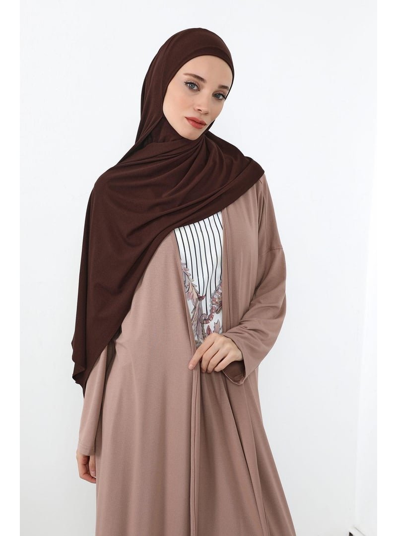 Aisha`s Design Kahverengi Boynu Kapatan Ninja Boneli Pratik Penye Şal,ps
