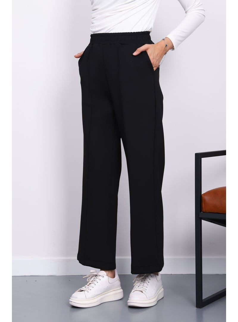 İmaj Butik Siyah Çimalı Cepli Scuba Pantolon İmaj Butik Siyah Çimalı Cepli Scuba Pantolon