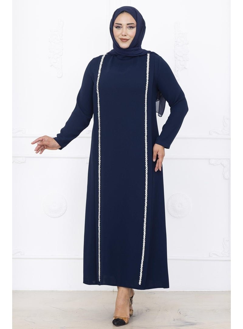 Amine Hüma Lacivert Yakut Abiye Elbise