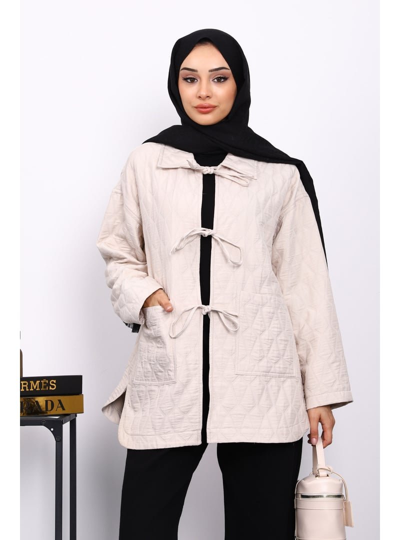 İmaj Butik Taş Yakalı Çift Cepli Kapitone Ceket İmaj Butik Taş Yakalı Çift Cepli Kapitone Ceket