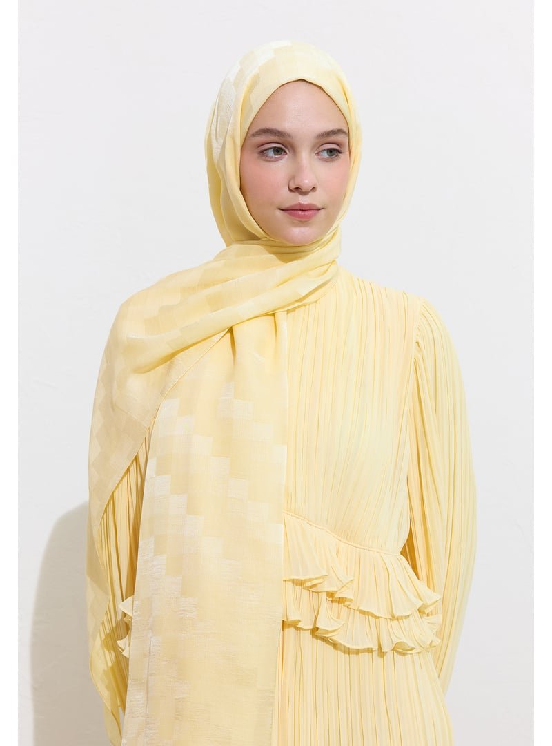 FRESHSCARFS Nori İpeksi Jakar Şal Butter Yellow