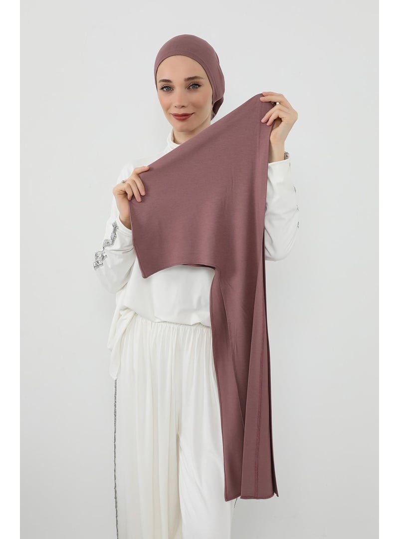 Aisha`s Design Gül Kurusu İç Boneli Hazır Penye Şal,ps