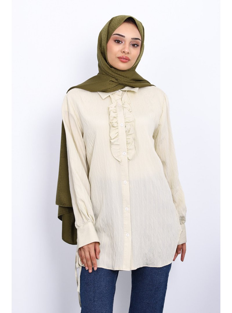 İmaj Butik Taş Kol Bağlamalı Gömlek