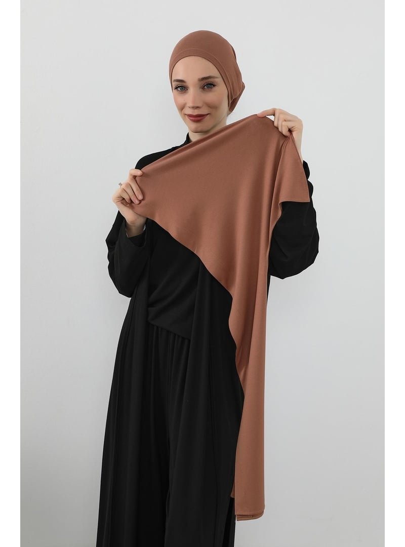 Aisha`s Design Koyu Kahve İç Boneli Hazır Penye Şal,ps Aisha`s Design Koyu Kahve İç Boneli Hazır Penye Şal,ps