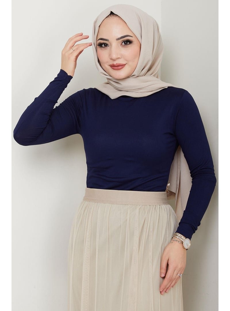 Hafsa Mina Lacivert Balıkçı Yaka Body