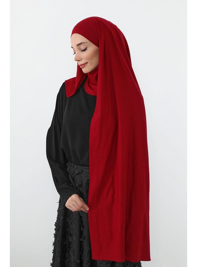 Aisha`s Design Bordo Boyun Kapatan Peçe Özellikli Penye Boneli Şal,ps