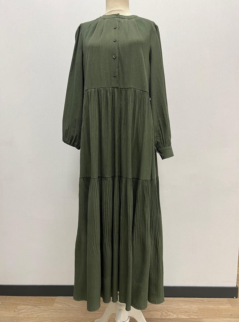 Podyumplus 12625elb Düğmeli Dokulu Maxi Elbise