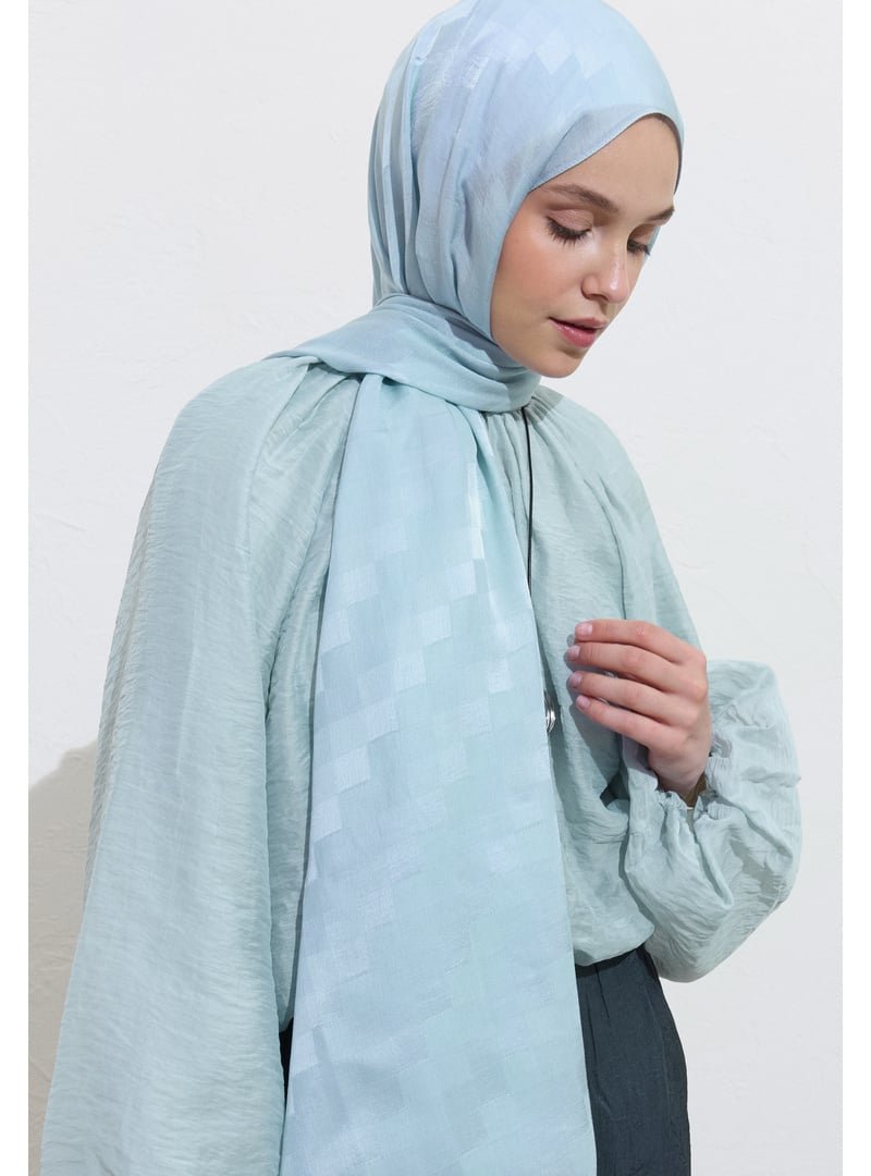 FRESHSCARFS Açık Mavi Nori İpeksi Jakar Şal