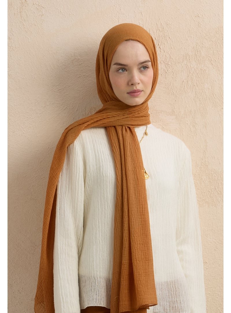FRESHSCARFS Modal Krinkıl Şal Tarçın Kabuğu