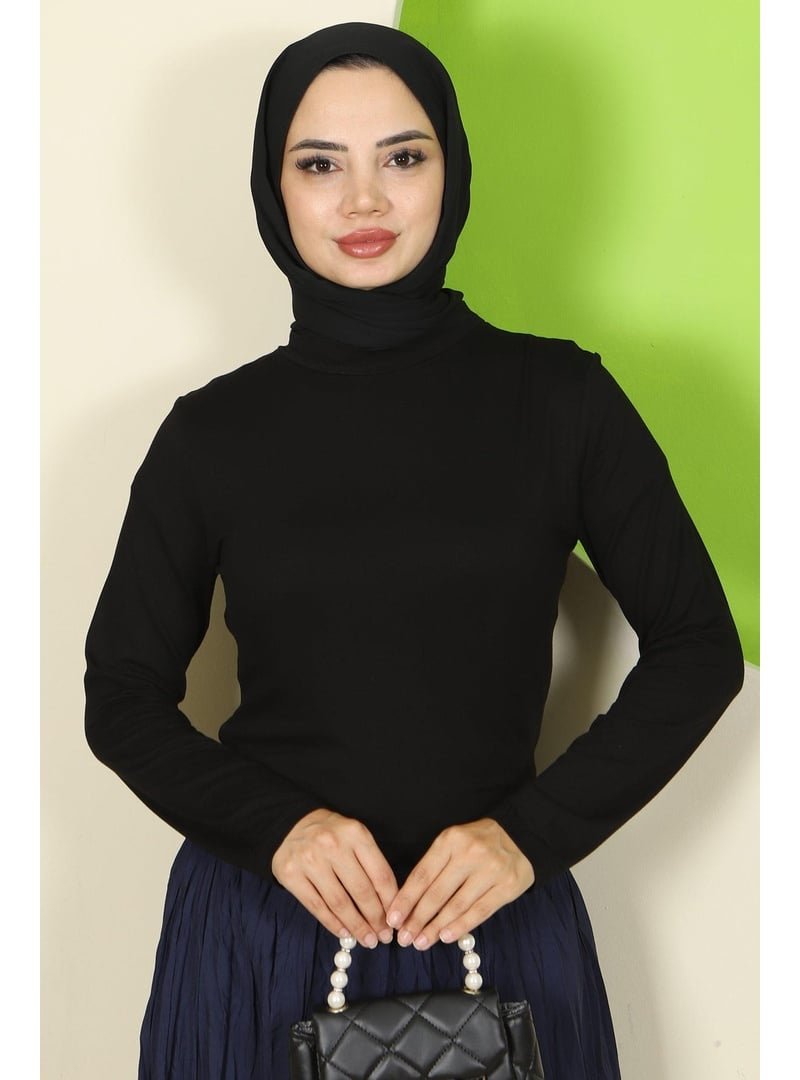 Hafsa Mina Siyah Bisiklet Yaka Body Hafsa Mina Siyah Bisiklet Yaka Body