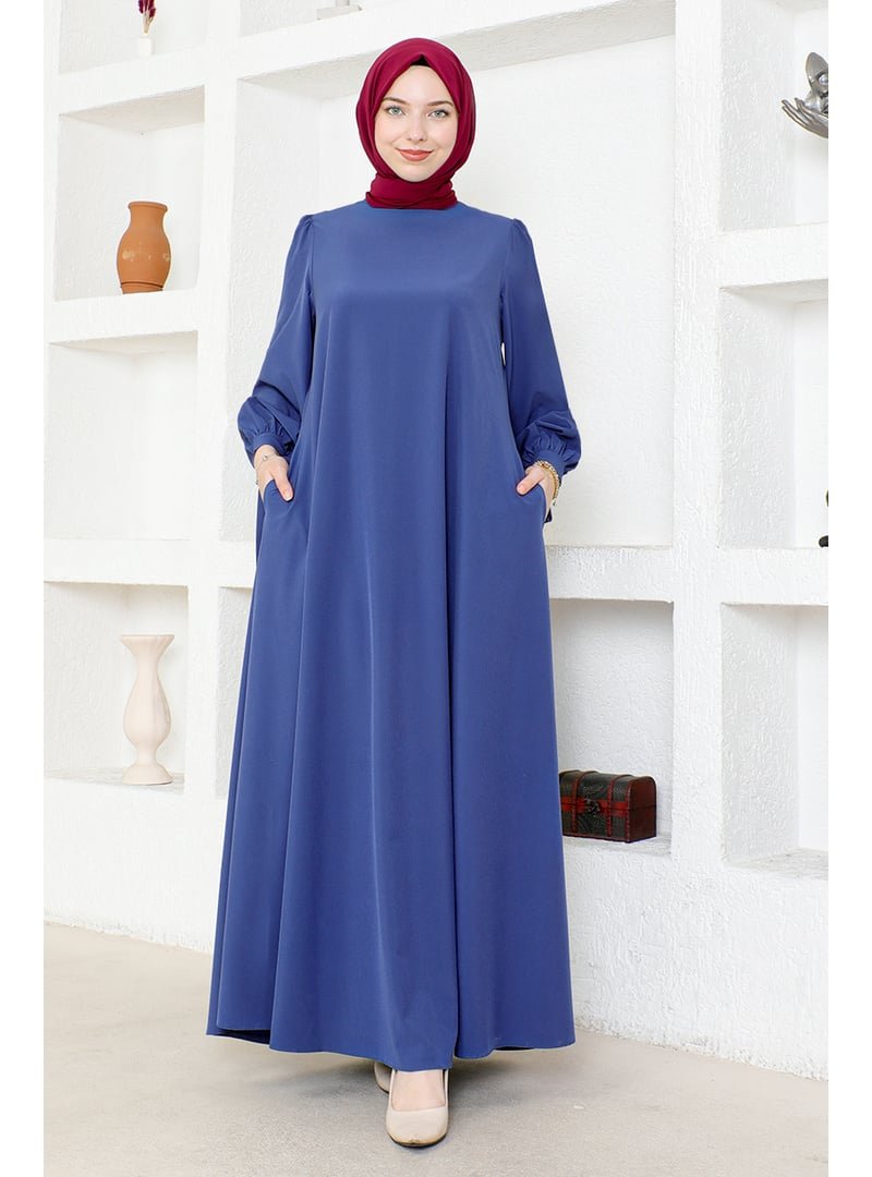 AYŞE MELEK TASARIM İndigo Kadın Moda Giyim Tesettür Elbise Ferace