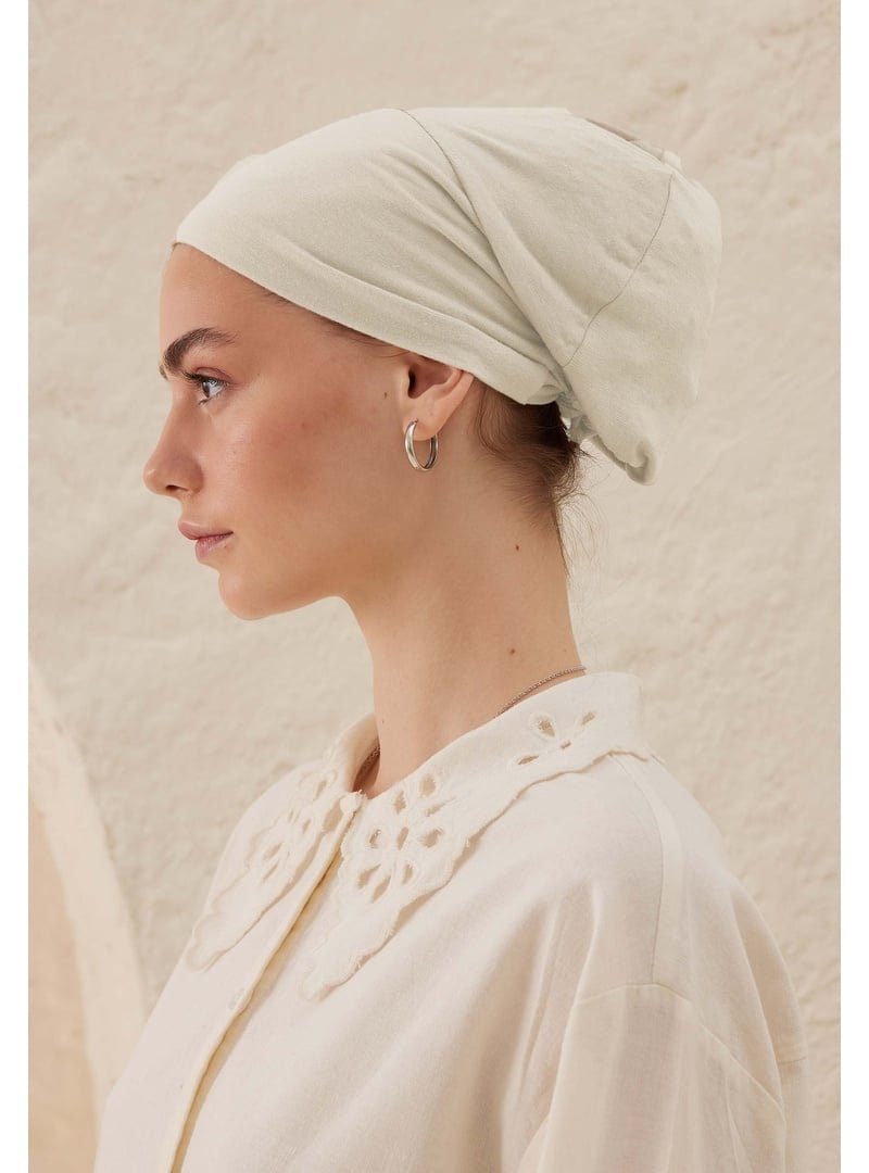 FRESHSCARFS Ekru Silikonlu Kaydırmaz Bone