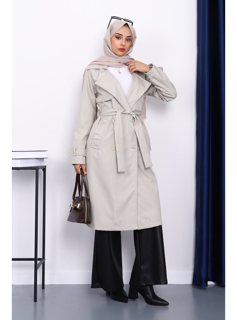 İmaj Butik Taş Kruvaze Yaka Trençkot