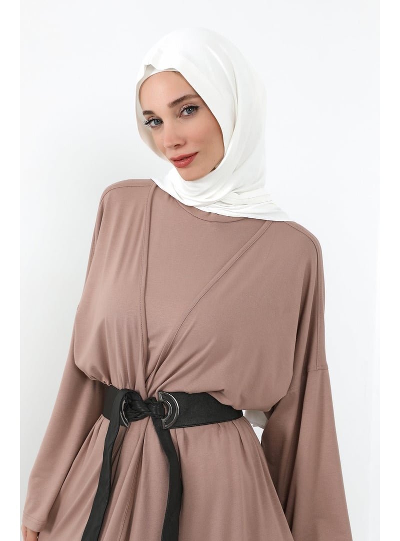 Aisha`s Design Krem İç Boneli Hazır Penye Şal,ps