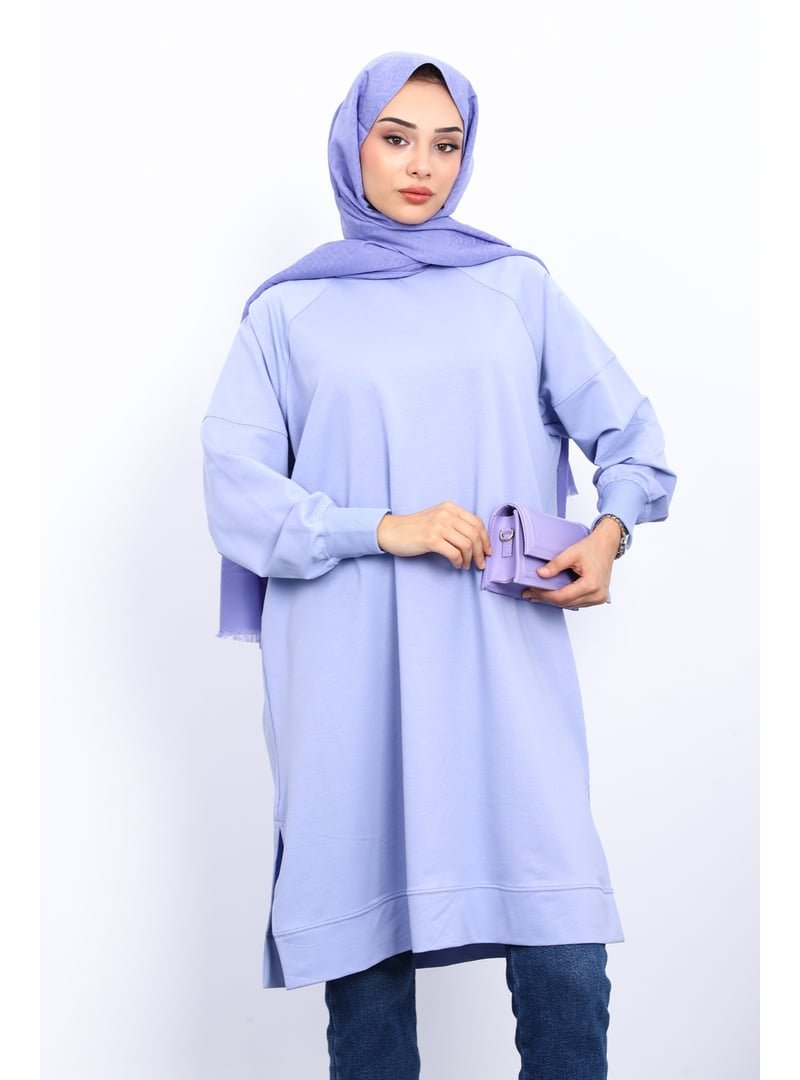 İmaj Butik Lila Yanları Yırtmaçlı Modal Tunik