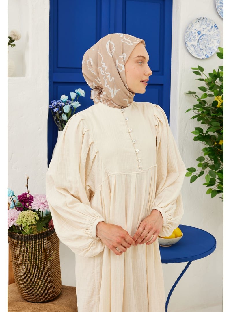 FRESHSCARFS Nude Summer Vibes Desen Pamuk Vual Eşarp