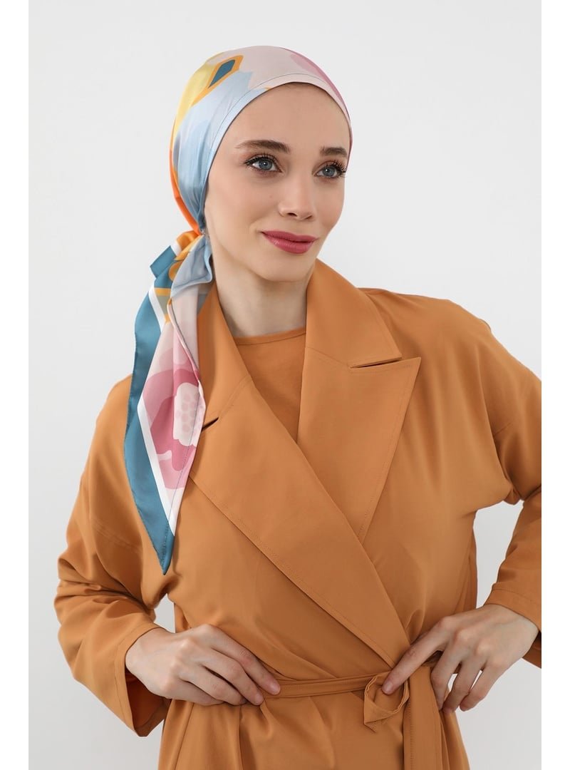 Aisha`s Design Desen V1 Arkadan Bağlanabilir Desenli Saten Bone Türban,db