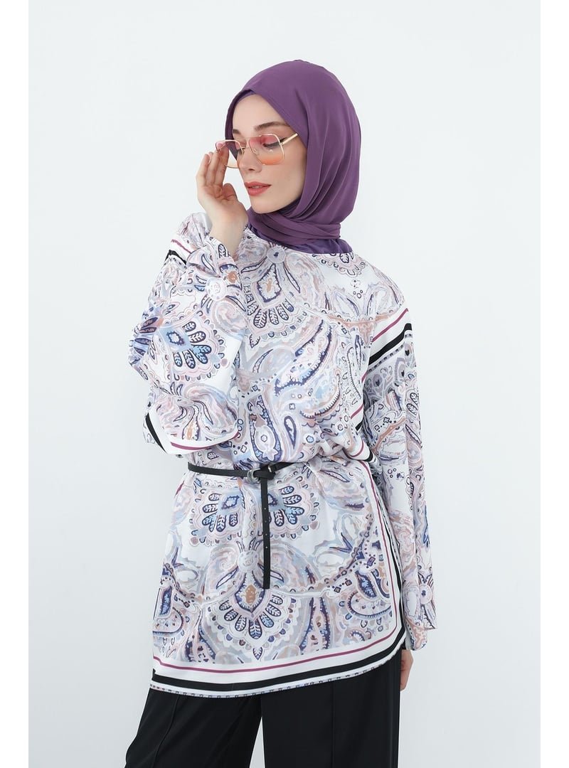 Aisha`s Design Mor Penye İç Boneli Krep Şal,ps