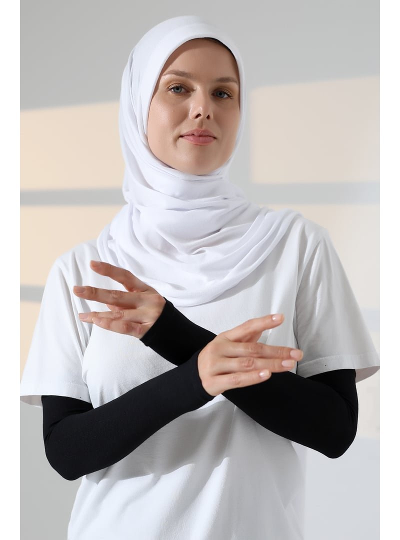 İhvanonline Avuç İçi Uzun Penye Kolluk Siyah