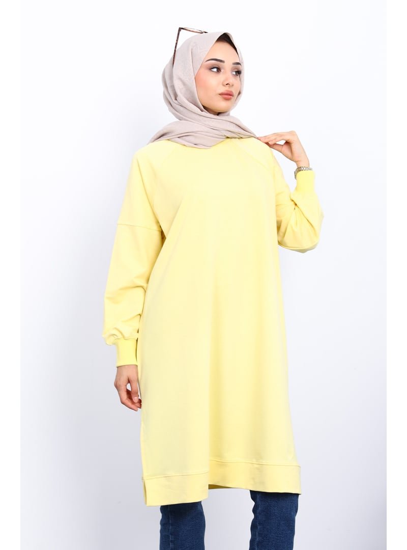 İmaj Butik Sarı Yanları Yırtmaçlı Modal Tunik