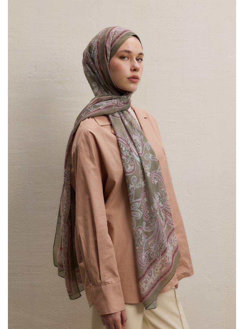 FRESHSCARFS Luna Desen İpek Krep Şal Toprak
