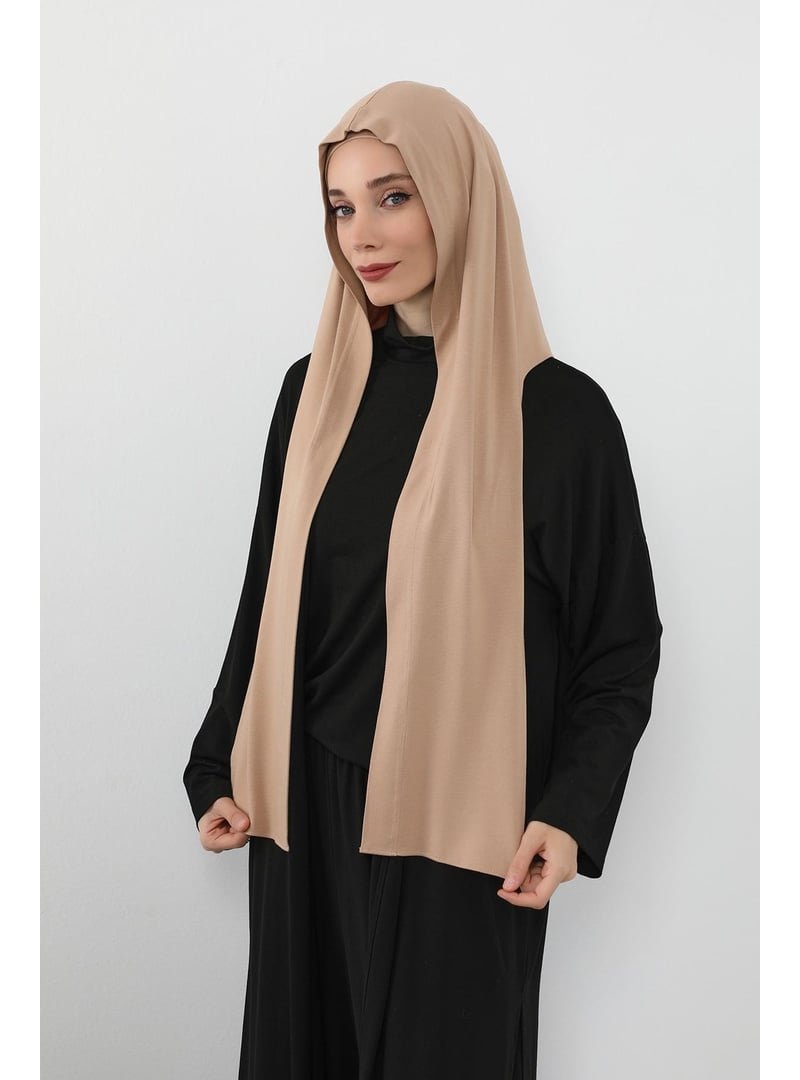 Aisha`s Design Sütlü Kahve İç Boneli Hazır Penye Şal,ps