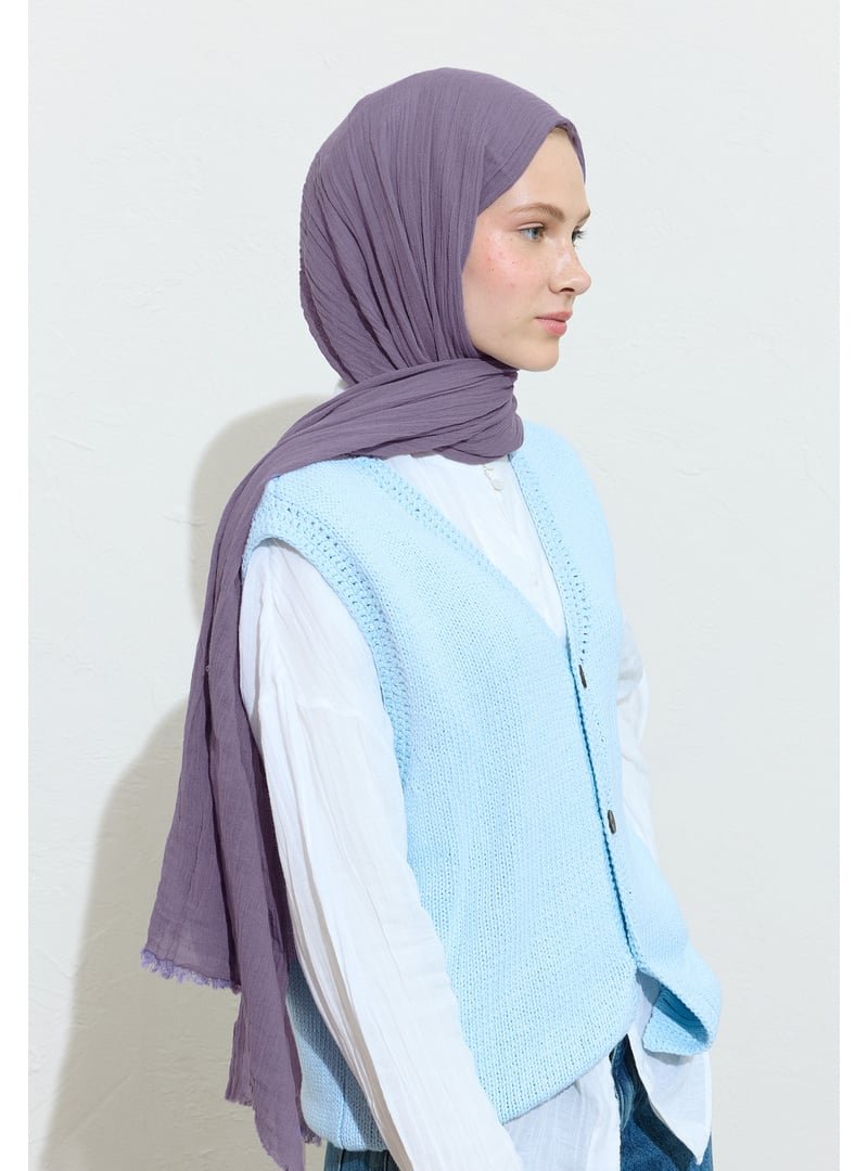 FRESHSCARFS Pamuklu Keten Şal Blueberry Smoothıe