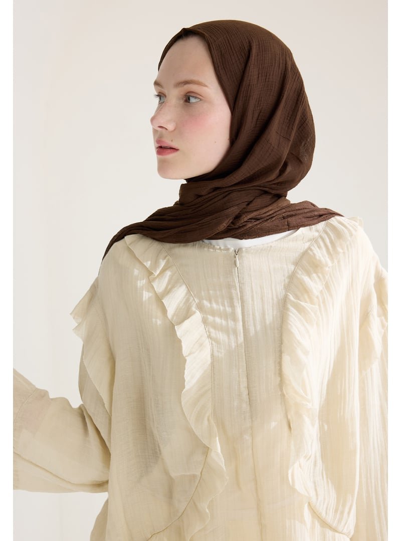 FRESHSCARFS Modal Damalı Şal Çikolata Kahve