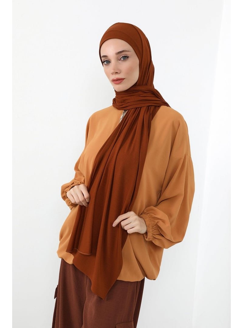 Aisha`s Design Kiremit Boynu Kapatan Ninja Boneli Pratik Penye Şal,ps