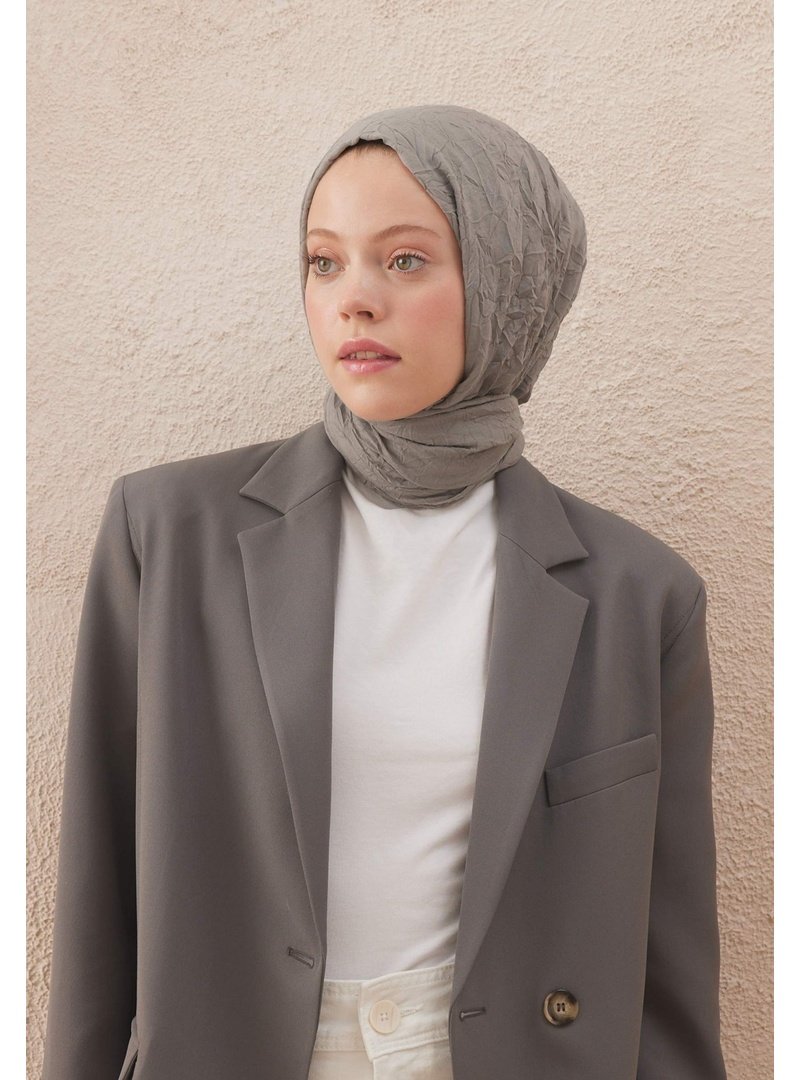 FRESHSCARFS Gri Vual Crash Şal Sıcak
