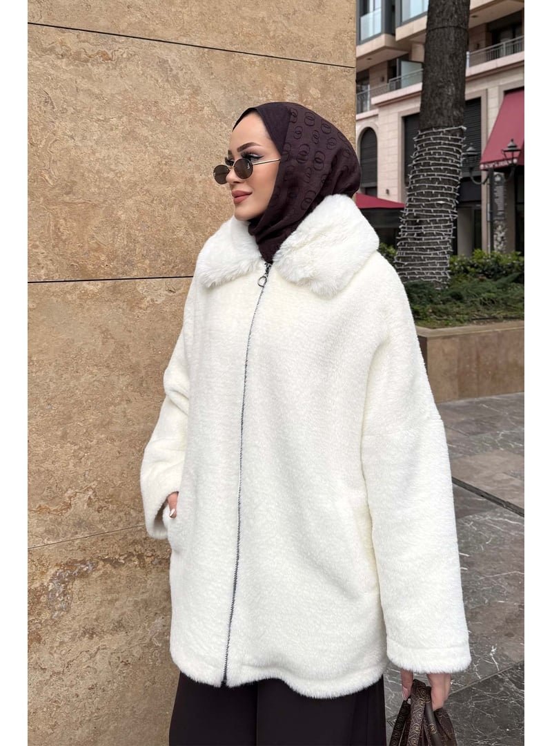Melike Tatar Angora Kürk Yaka Kaban
