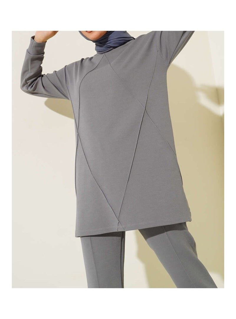 Volt Clothing Gri Çıma Desenli İkili Takım