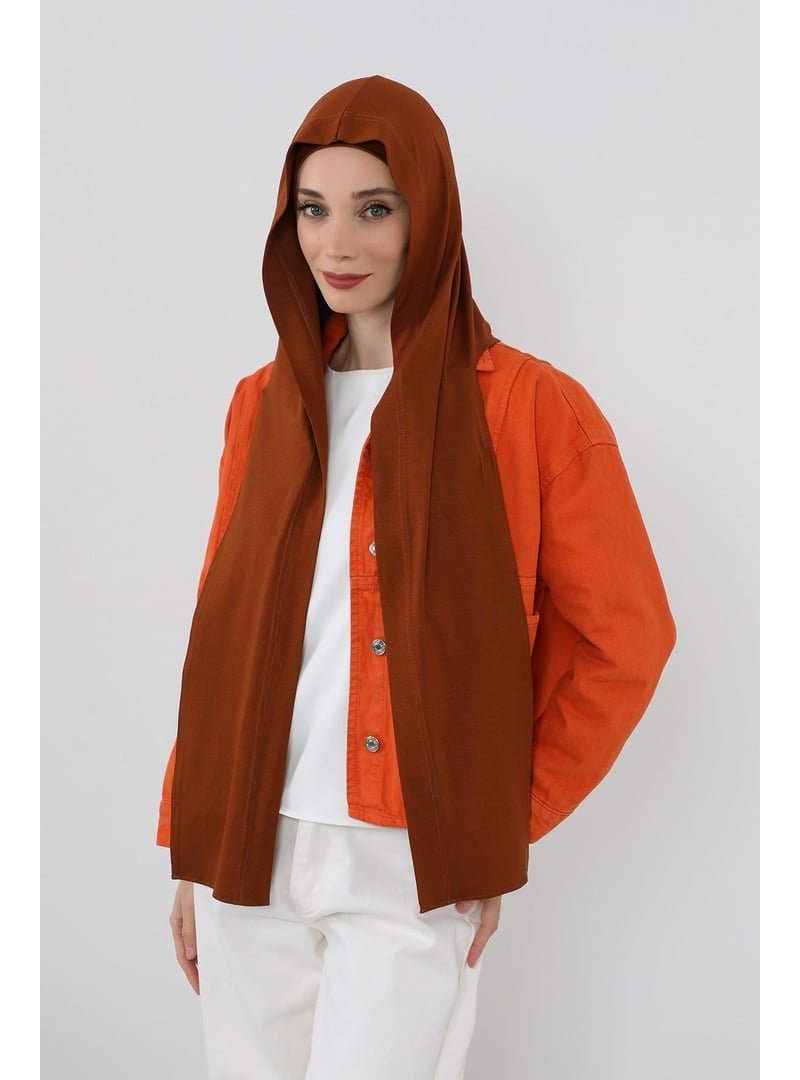 Aisha`s Design Kiremit İç Boneli Hazır Penye Şal,ps