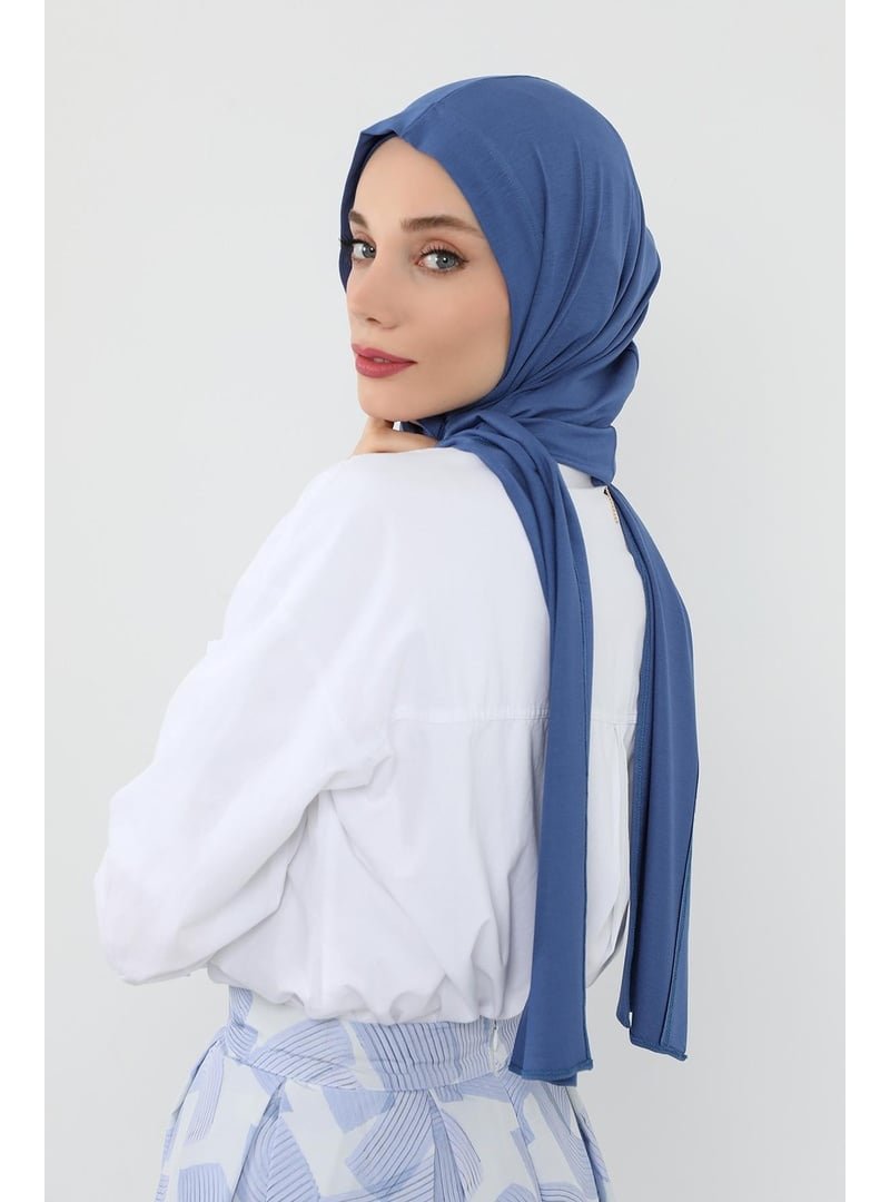 Aisha`s Design İndigo İç Boneli Hazır Penye Şal,ps