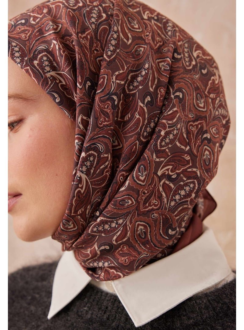 FRESHSCARFS Bordo Paısley Desen Pamuk İpek Eşarp