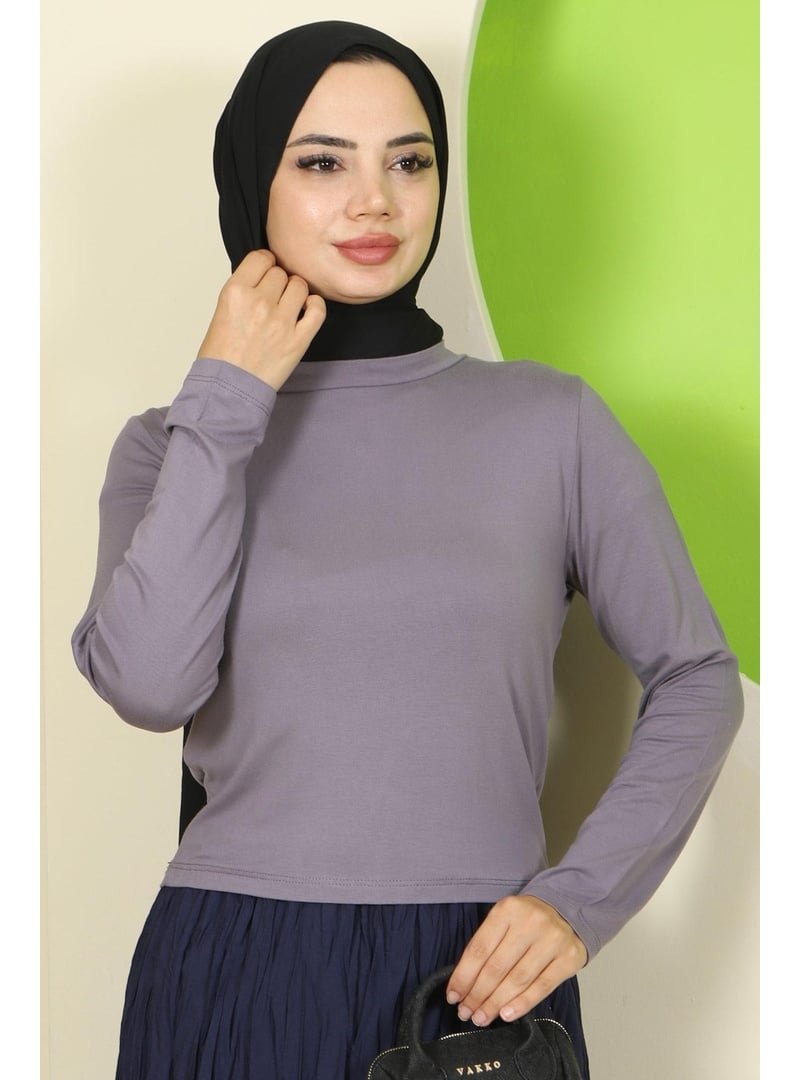 Hafsa Mina Gri Bisiklet Yaka Body Hafsa Mina Gri Bisiklet Yaka Body