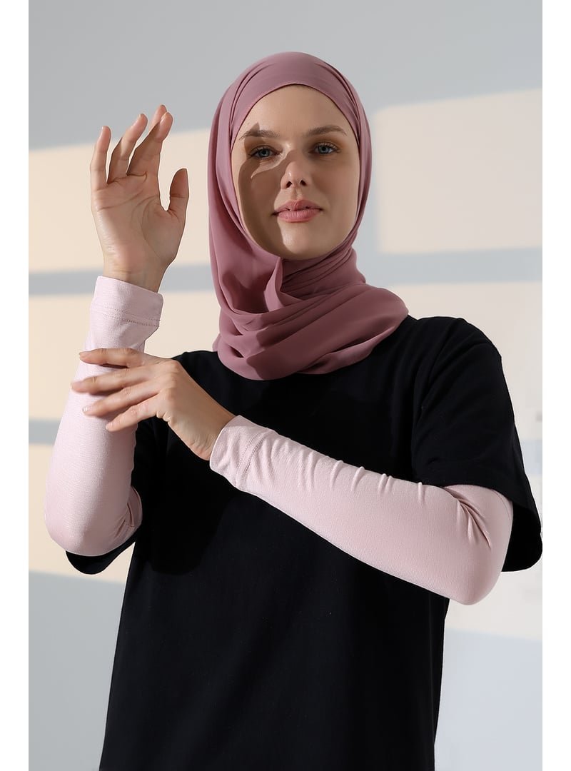İhvanonline Pembe Düz Dikişsiz Pratik Likralı Kolluk Penye Namaz Kolluğu