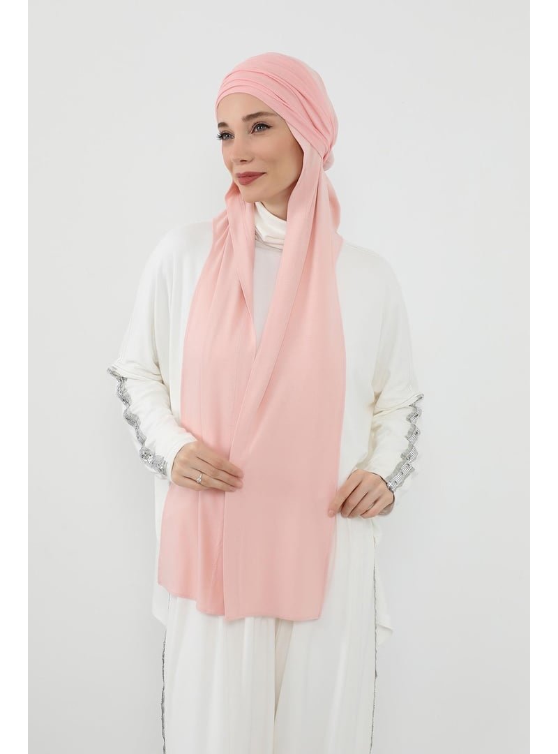 Aisha`s Design Pudra İç Boneli Hazır Penye Şal,ps