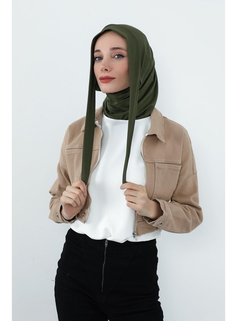 Aisha`s Design Haki Boyun Kapatıcı Özellikli Ve Kulaklık Girişli Penye Bone,b