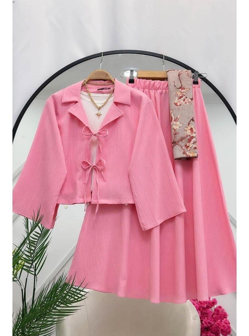 Volt Clothing Pembe Merve Etek Ceket İkili Takım