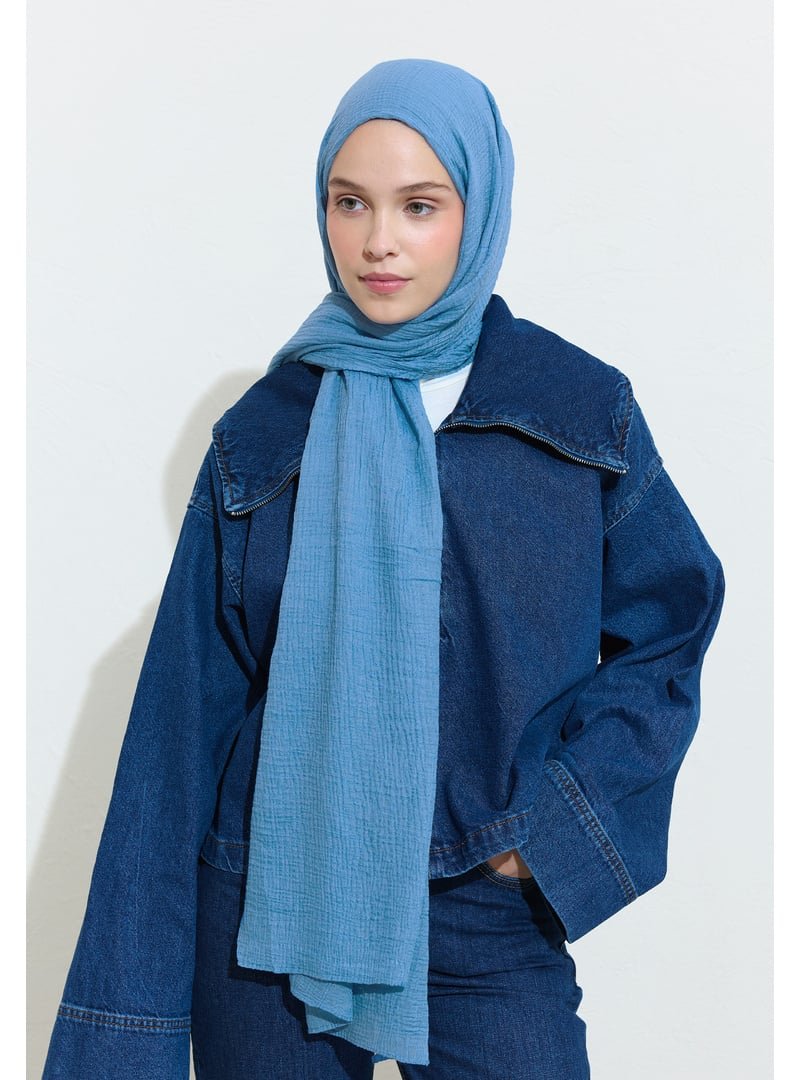 FRESHSCARFS Açık Mavi Modal Krinkıl Şal