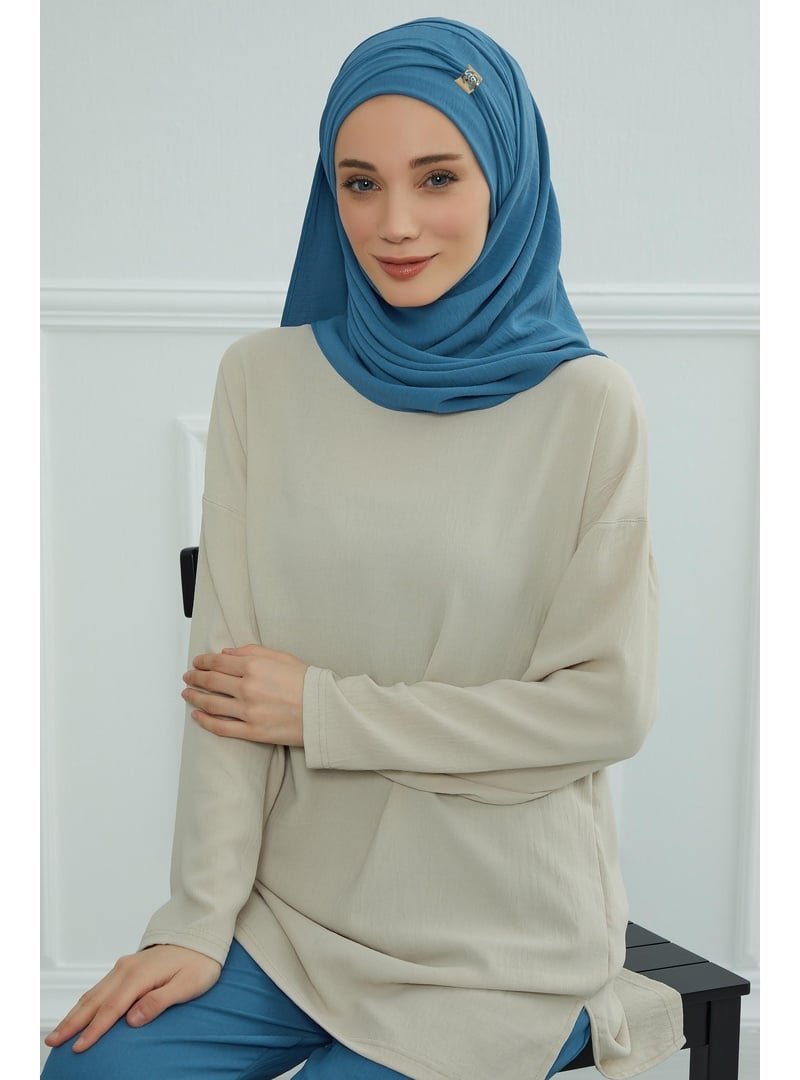 Aisha`s Design İndigo Aksesuar Detaylı Aerobin Şal,cps Aisha`s Design İndigo Aksesuar Detaylı Aerobin Şal,cps