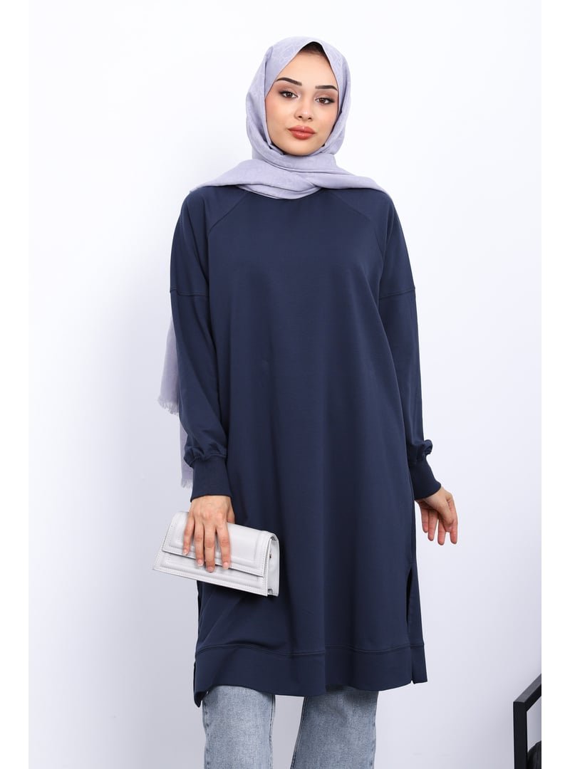 İmaj Butik Antrasit Yanları Yırtmaçlı Modal Tunik