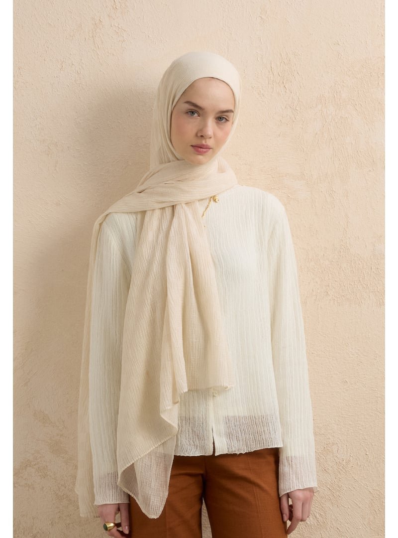 FRESHSCARFS Bej Modal Damalı Şal