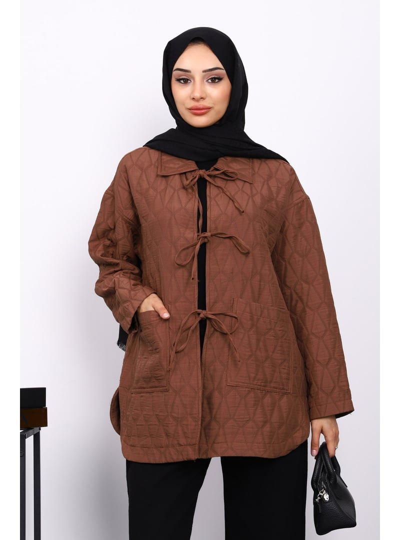 İmaj Butik Kahverengi Yakalı Çift Cepli Kapitone Ceket İmaj Butik Kahverengi Yakalı Çift Cepli Kapitone Ceket