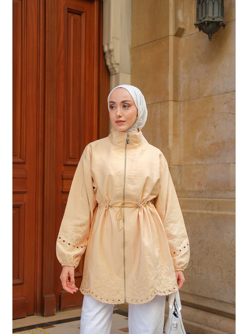 Locco Moda Sarı Nakış Detaylı Ceket