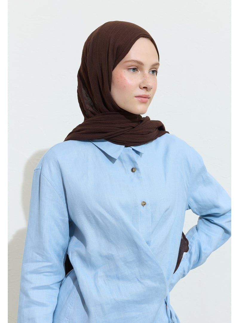 FRESHSCARFS Pamuklu Keten Şal Dark Chocolate Mousse